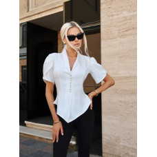 Елегантний жіночий жакет літній, приталений крій з коротким рукавом і перламутровими ґудзиками, колір молоко 42-44 likes-946834 Елегантний жіночий жакет літній, приталений крій з коротким рукавом і перламутровими ґудзиками, колір молоко 42-44 likes-946834