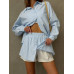Стильний повсякденний жіночий літній ансамбль з льону в смужку голубого кольору 42-44 likes-556699 Стильний повсякденний жіночий літній ансамбль з льону в смужку голубого кольору 42-44 likes-556699