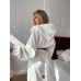 Модний універсальний жіночий спортивний сет: укорочене худі на замку та широкі штани, шоколад, 42-44 likes-264081