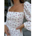 Елегантна повсякденна легка сукня міді з квітковим принтом, білого кольору 42-44 з креп-трикотажу likes-468373