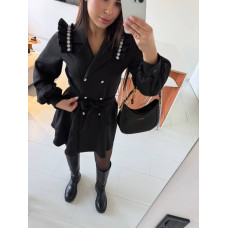 Ділова сукня, подовжений жакет з довгим рукавом для офісу та свят, чорний 48-52 арт. 319847 Ділова сукня, подовжений жакет з довгим рукавом для офісу та свят, чорний 48-52 арт. 319847