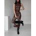 Сукня для вечірки, елегантна приталена модель з екошкіри, шоколадний 46-48 арт. 591337 Сукня для вечірки, елегантна приталена модель з екошкіри, шоколадний 46-48 арт. 591337