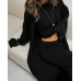 Костюм трійка з кардиганом, комфортний комплект для повсякденного носіння, чорний 42-46 арт. 815249 Костюм трійка з кардиганом, комфортний комплект для повсякденного носіння, чорний 42-46 арт. 815249
