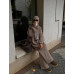 В'язаний костюм-двійка, теплий комплект з широкими штанами для повсякденного носіння, сірий 46-48 арт. 815243 В'язаний костюм-двійка, теплий комплект з широкими штанами для повсякденного носіння, сірий 46-48 арт. 815243